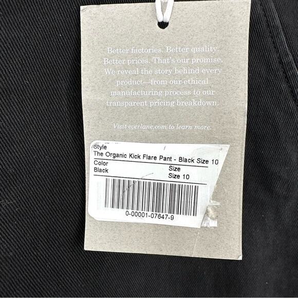Everlane The Organic Kick Flare Pant in black Size 10 - Picture 4 of 7